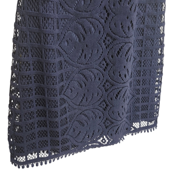 Lilly Pulitzer Mango Shift Dress True Navy Leafy Palm Lace Size M Sleeveless - Picture 4 of 12